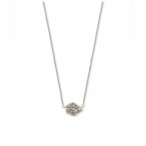 Kendra Scott Tess pendant necklace, Rhodium/Platinum Drusy - Picture 1 of 5